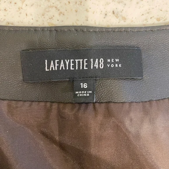 Lafayette 148 New York Dark Brown Leather Jacket with Fringe Accents - Picture 2 of 10